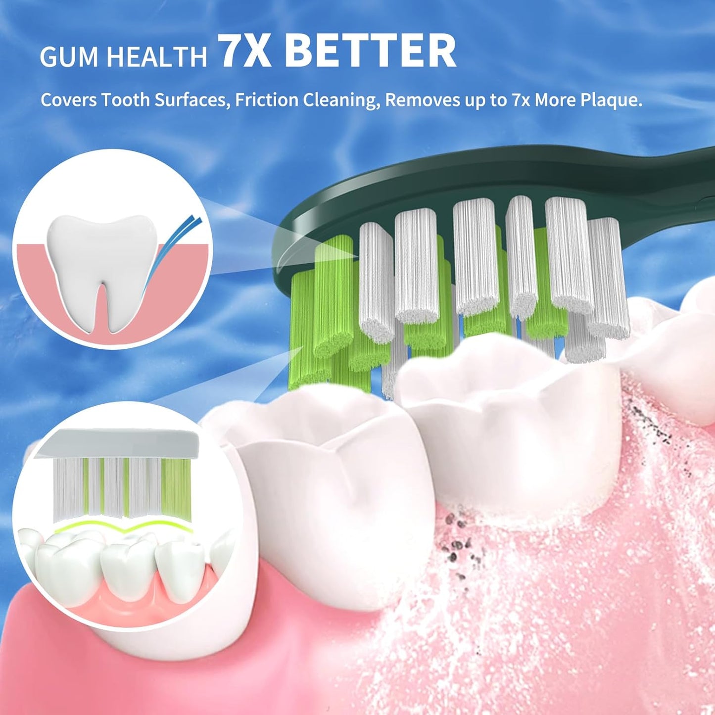 YMPBO Toothbrush Replacement Heads Compatible with Philips One Series Sonicare Rechargeable Toothbrush BH1022/08, 10 Pack Replacement Heads, Soft Bristles, Sage Green