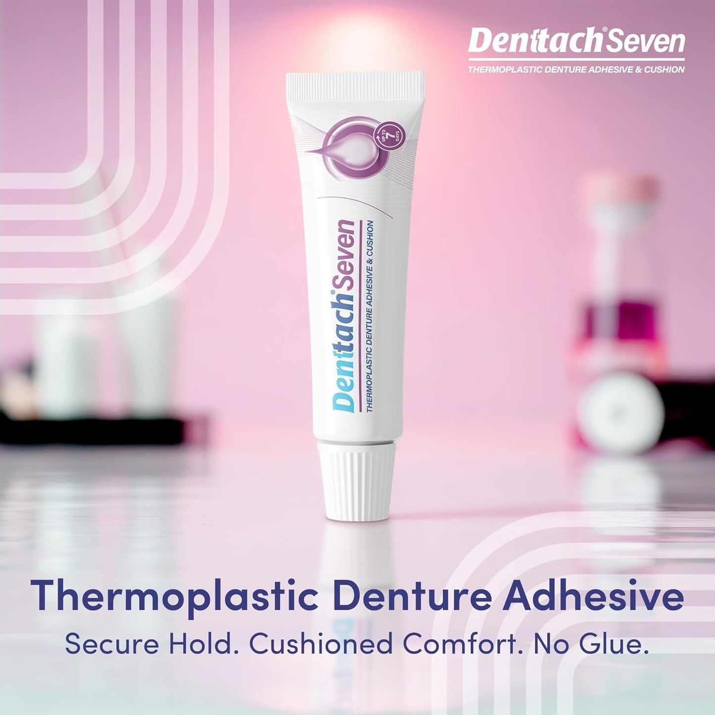 Denture Adhesive, Thermoplastic Denture Adhesive, Cushion and Soft Reliner, Comfortable, Secure Denture Grip for Up to 7 Days, Non Glue, Zinc Free, Long Holding Denture Reliner by Denttach (Pack of 2)
